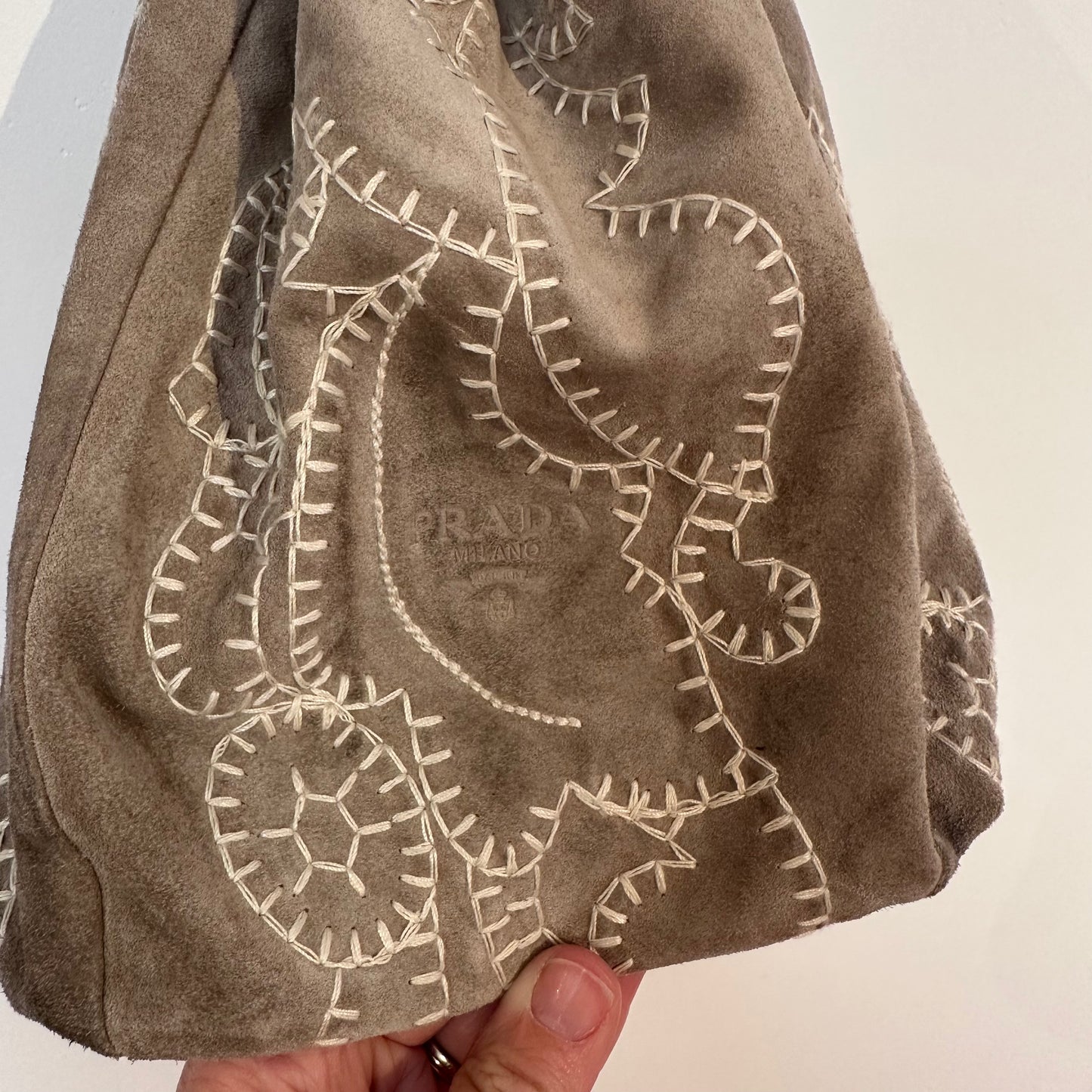 Prada Suede Drawstring Bag