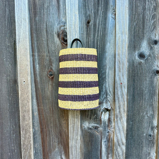 Ines Bressand Striped Woven Top Handle Bag