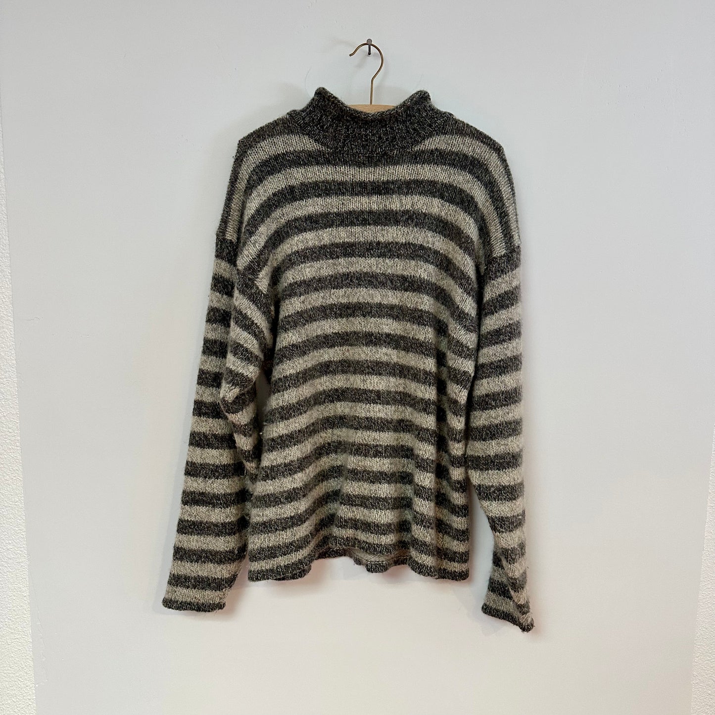 Striped Mock Neck Sweater
