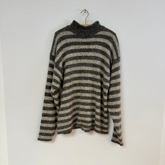 Striped Mock Neck Sweater