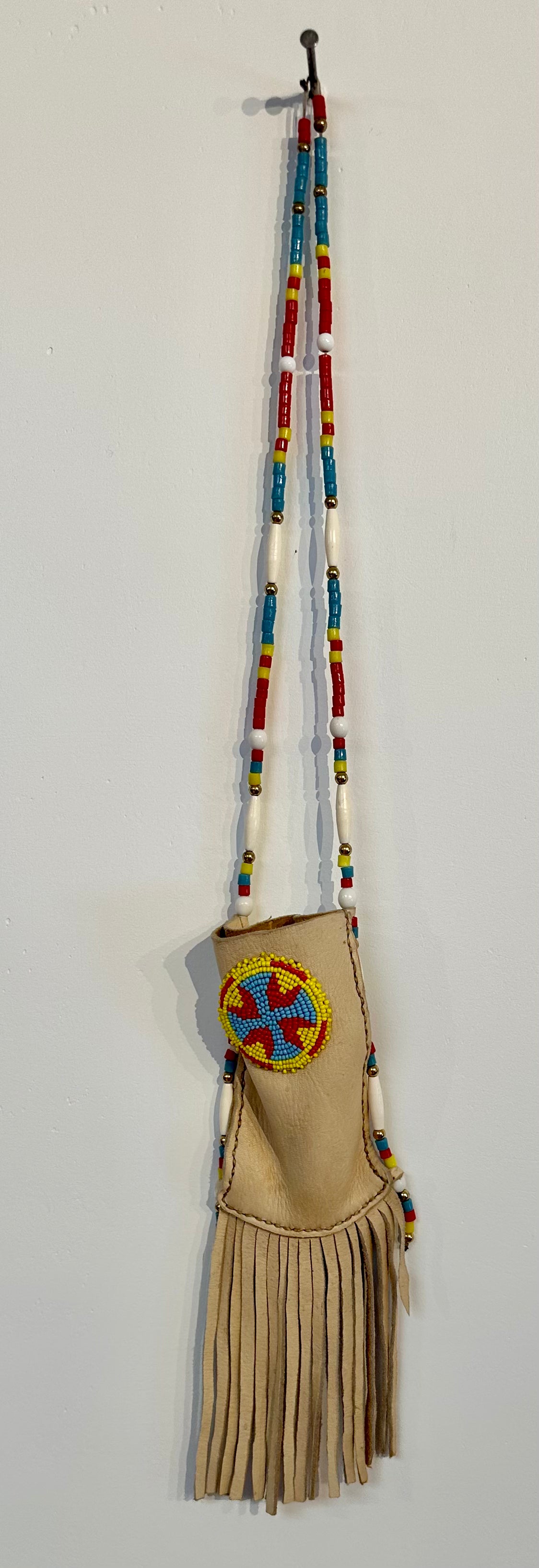 Beaded Leather Pouch