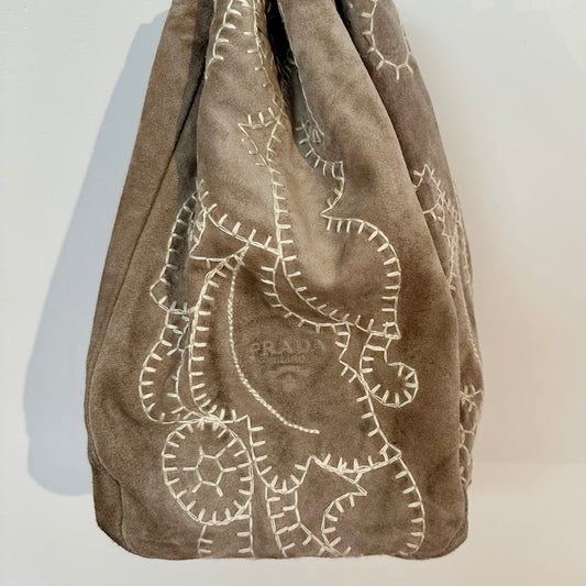 Prada Suede Drawstring Bag