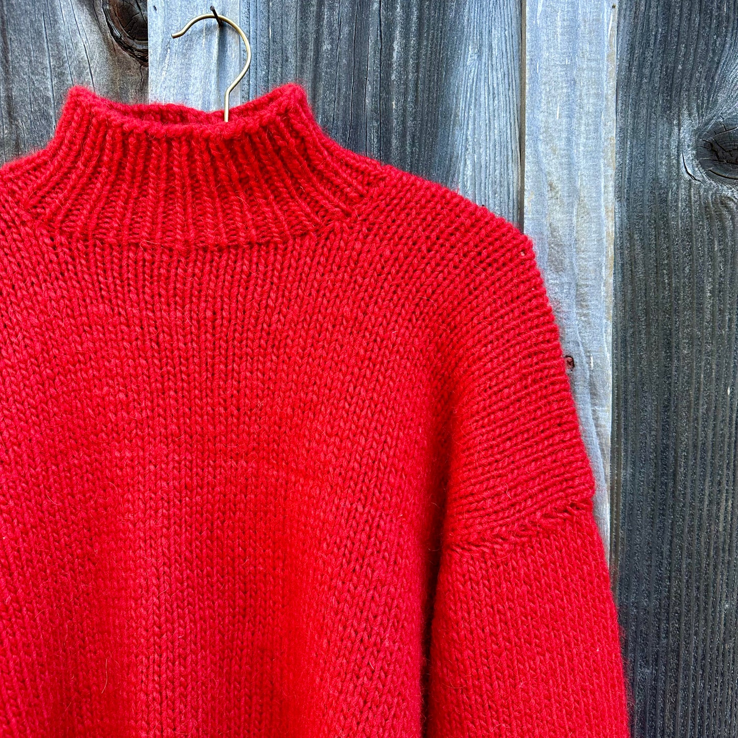 Red Mock Neck Sweater