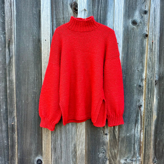 Red Mock Neck Sweater