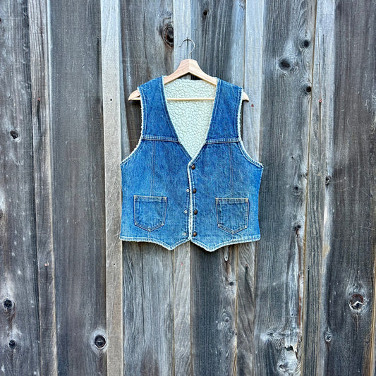 Fleece Lined Denim Vest
